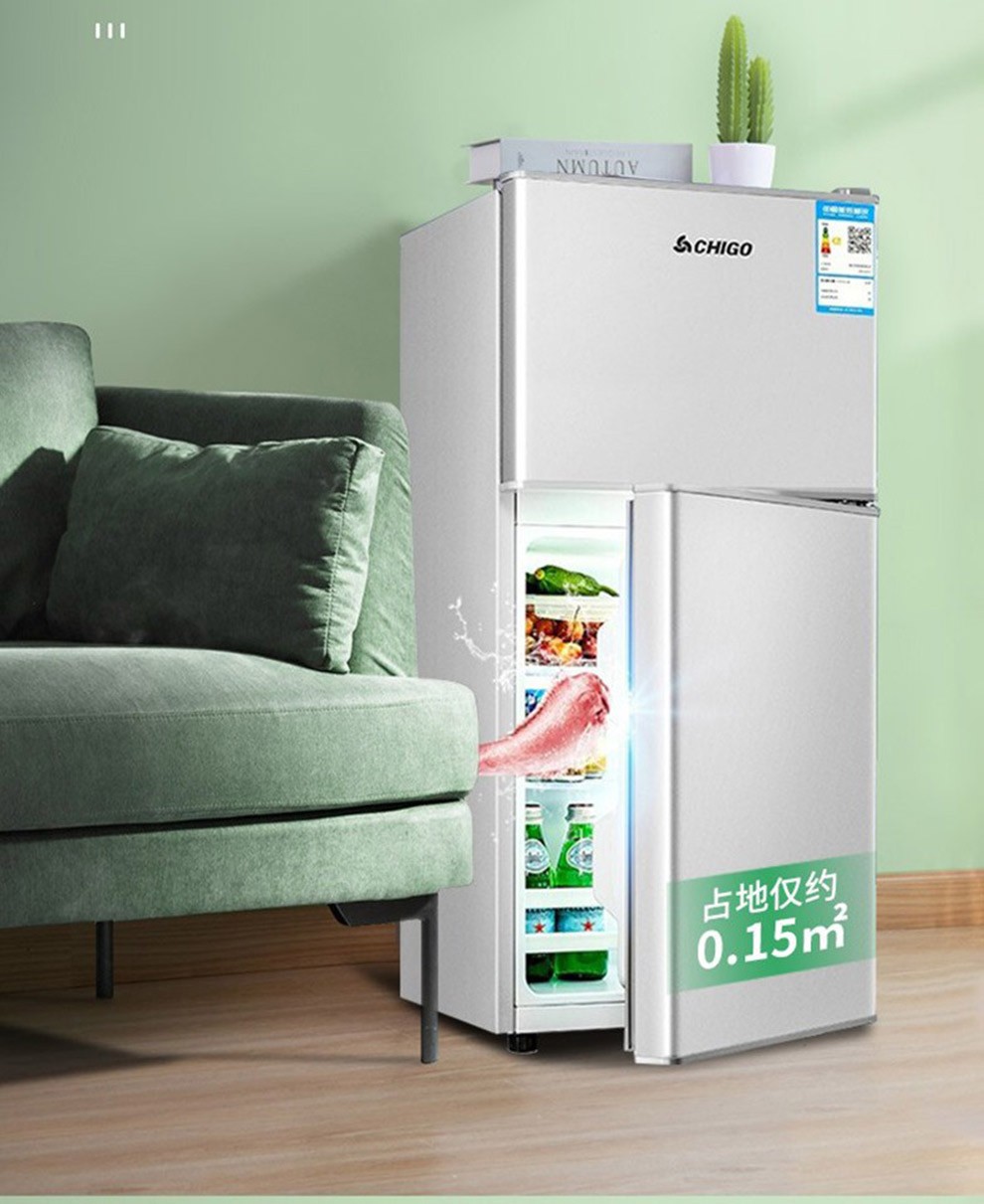 志高chigo双门小冰箱小型迷你家用宿舍电冰箱冷藏冷冻节能bcd78p152