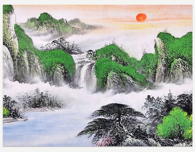 东晟艺术空间定制中国书画家协会理事王朝万山红遍鸿运当头紫气东来