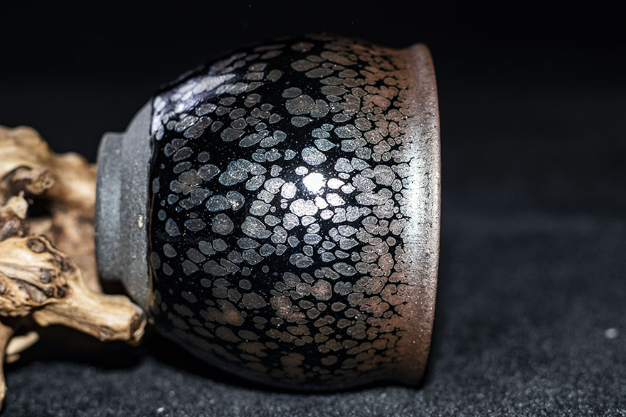 非遗传承人 飞惺建盏【油滴闻香杯】口径6.5cm z47-425