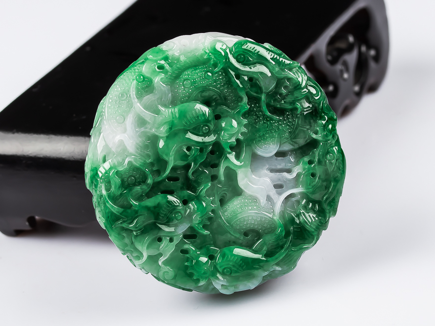 珠宝严选唯玉美翡翠九龙至尊龙牌吊坠挂件送家人节日礼物送礼佳品附