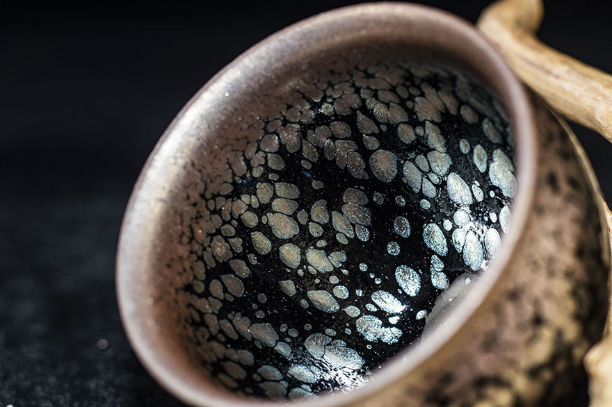 非遗传承人 飞惺建盏【油滴闻香杯】口径6.5cm z47-425