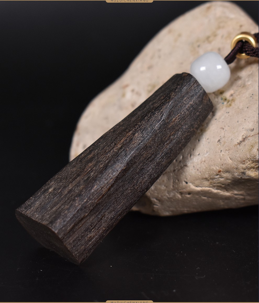 木醉保真天然巴布亚沉香手把件挂件男士吊坠摆件手工雕件雕刻木牌佛牌