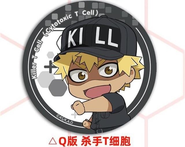 暴蒙正版工作细胞镭射徽章吧唧红细胞白细胞血小板官谷周边q版杀手t