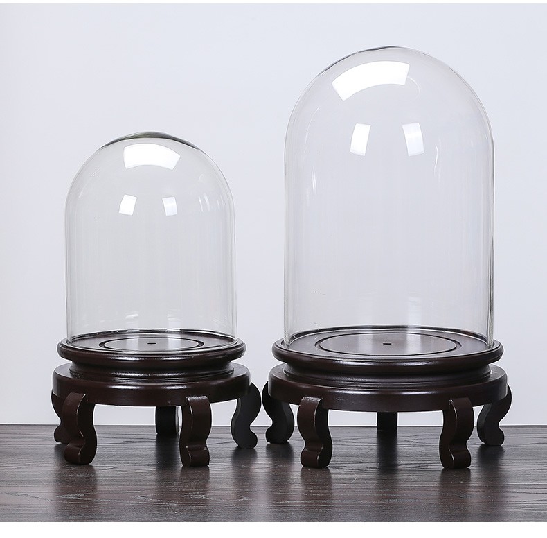 奇敬永生花罩子装饰摆件商用珠宝展示透明玻璃罩客厅工艺品玻璃罩展示