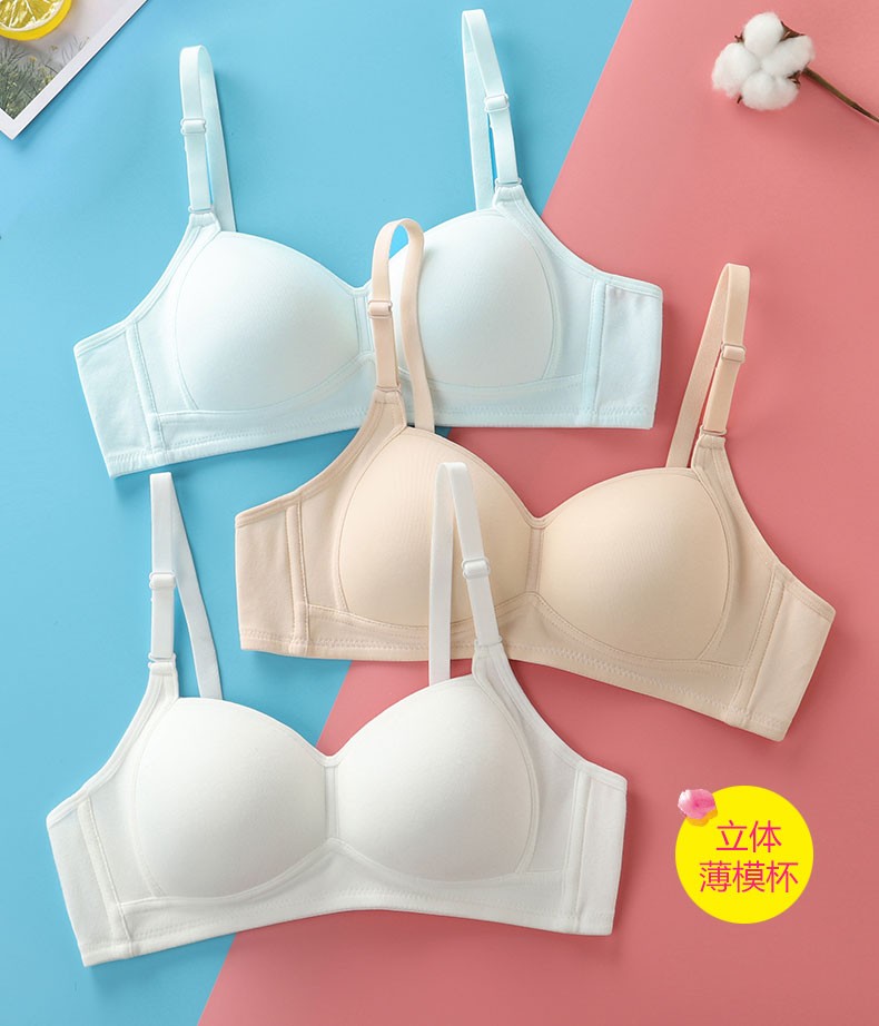 可娃衣少女内衣大码文胸胖mm高中学生发育期初中立挺模杯夏薄上托全