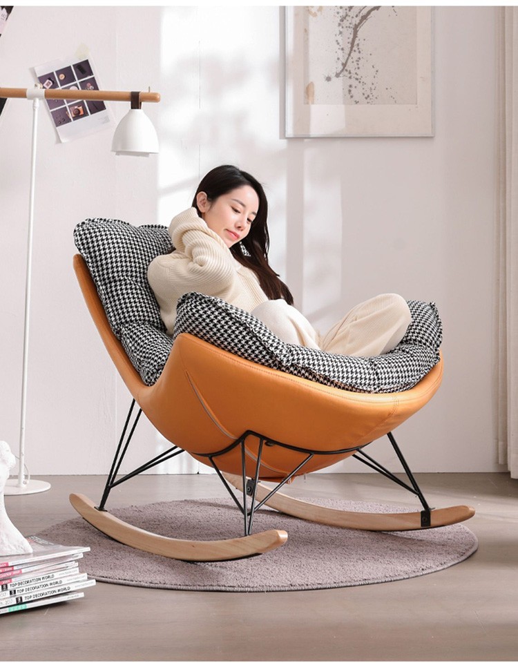 心影摇摇椅懒人沙发摇椅家用躺椅单人沙发网红阳台椅子北欧蜗牛椅休闲