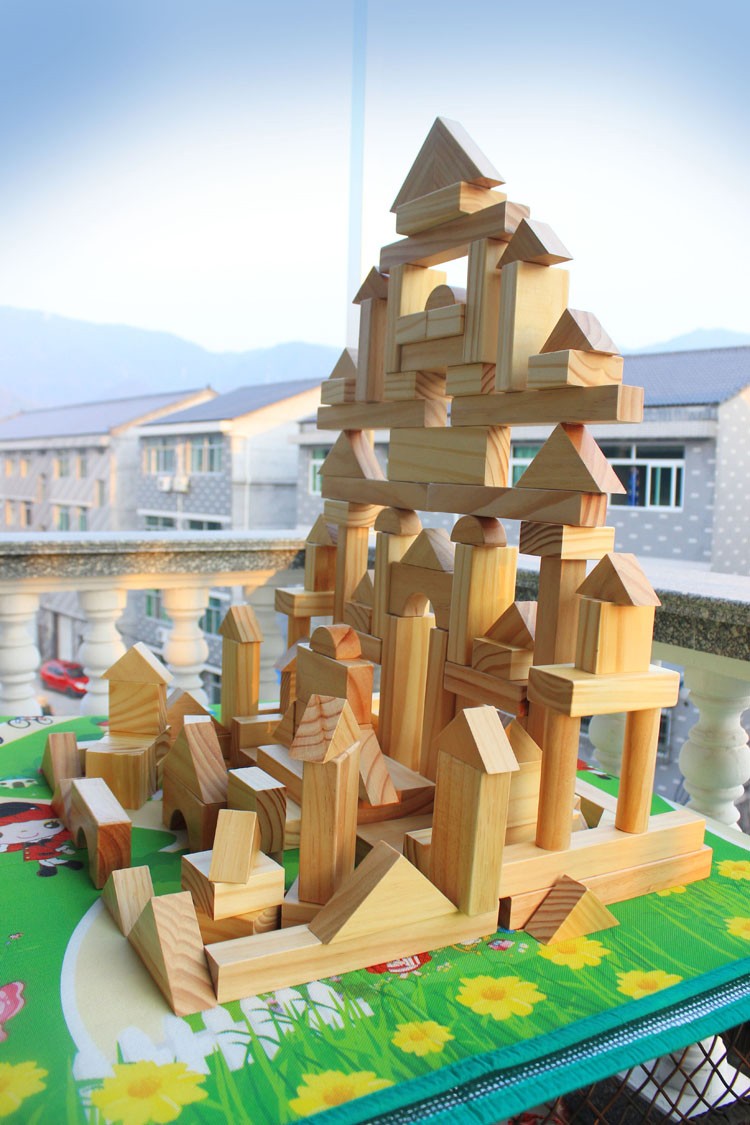 幼儿园搭建玩具建构区大颗粒积木防腐 木头大块儿童大型积木木质碳化