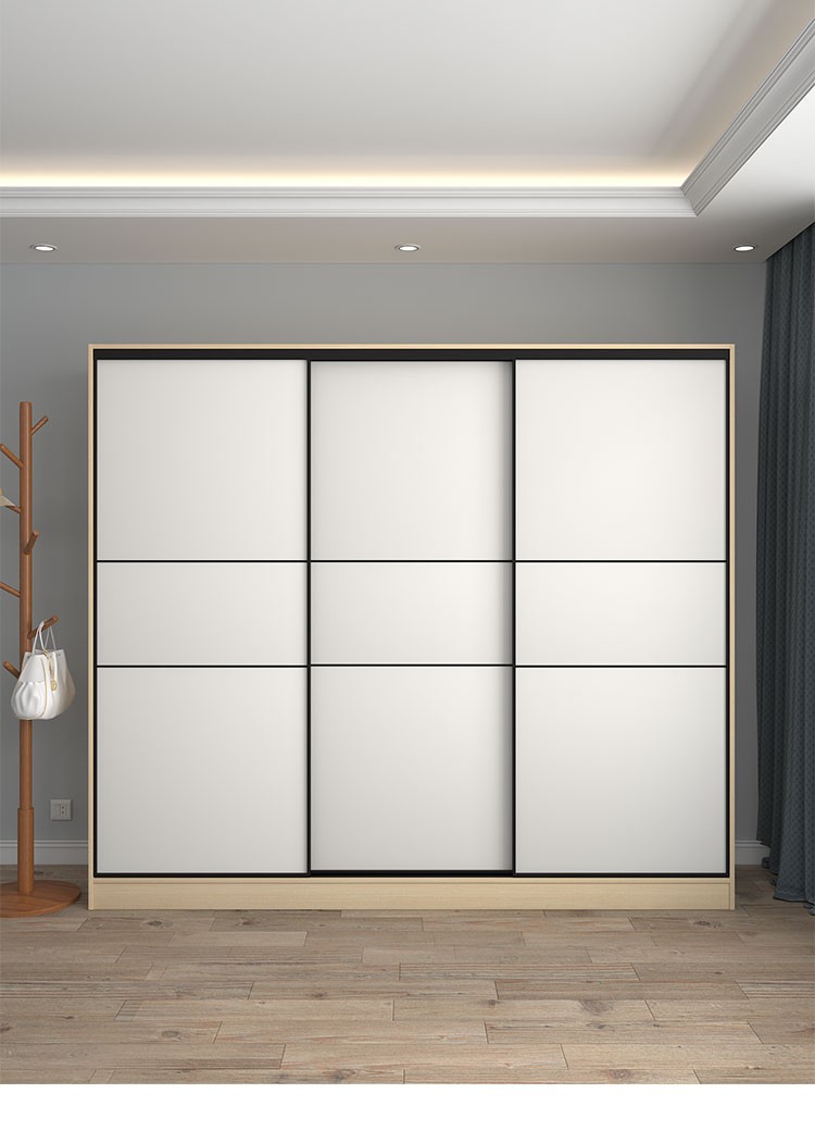 凯沃德现代简约衣柜推拉门移门衣柜储物柜卧室家用收纳轻奢