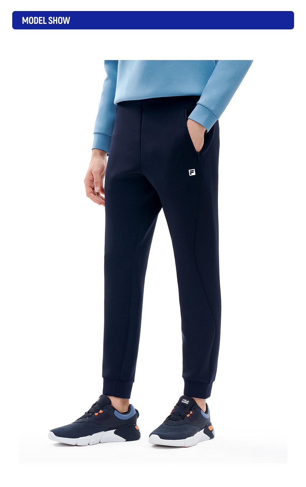 黄景瑜同款filaathletics斐乐男裤2021年冬季新款运动卫裤深黑a11m2