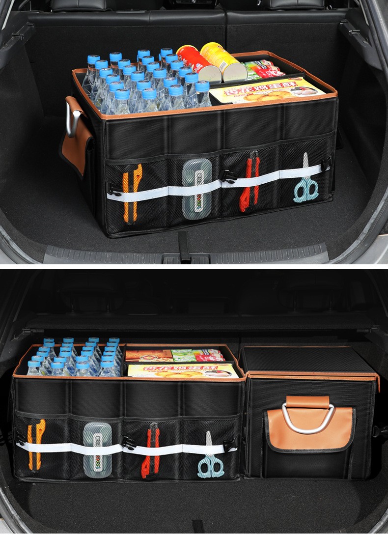 汽车杂物箱牛津布车载整理箱后备箱储物箱可折叠车用收纳箱后备箱黑
