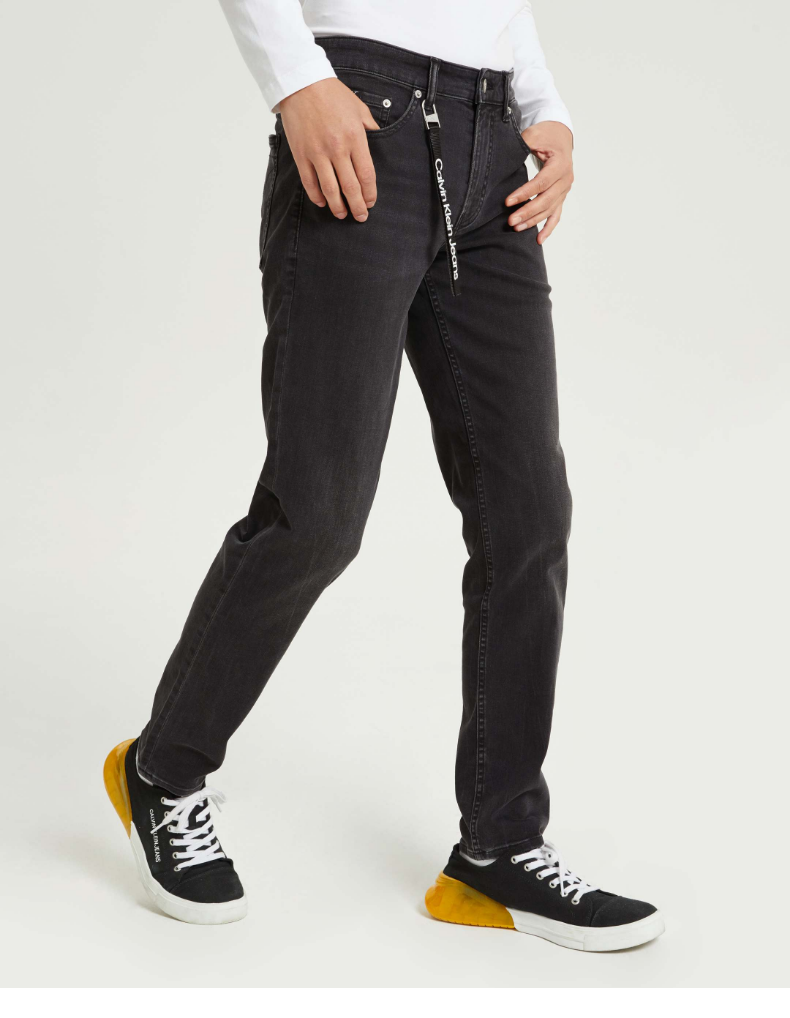 ckjeans2022春季新款男士高弹力楔形中腰logo吊袢牛仔裤j3206821by