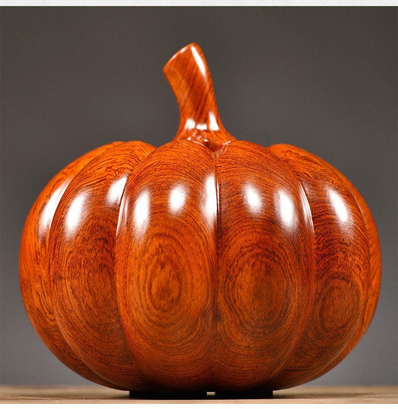 艺永轩 实木花梨木雕南瓜摆件工艺品客厅家居客厅饰品董事长总经理