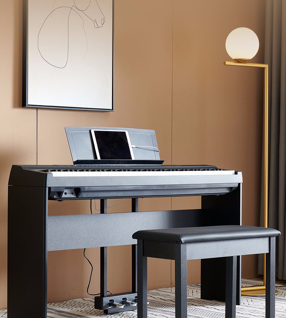 初学者便携式入门p115电钢琴p125wh白色木架三踏板官方标配全套配件