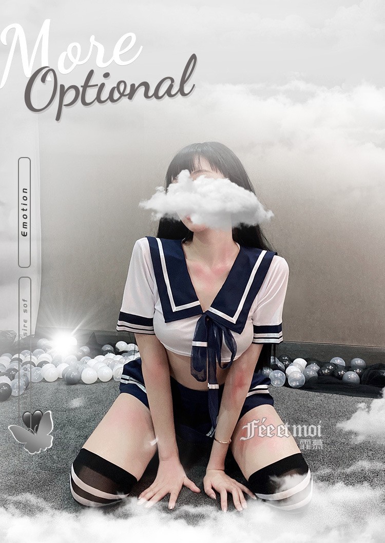 日系软妹学院风超短裙jk情趣制服b款上衣百褶裙t裤均码适合90120斤