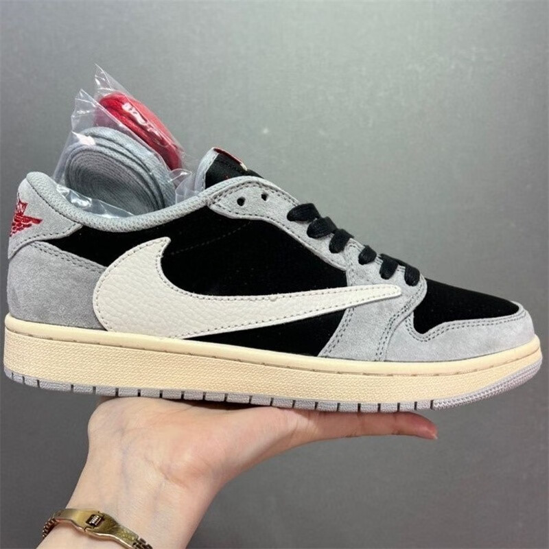 【官方】乔1ajaf1dunksb倒勾板鞋情侣鞋乔一低帮倒钩头层麂皮e 黑白灰