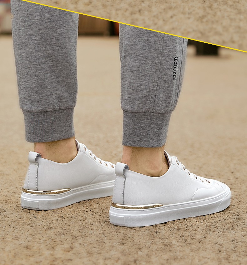 cabbeen卡宾小白鞋男鞋春季新款休闲鞋金边板鞋简约经典风鞋子男百搭