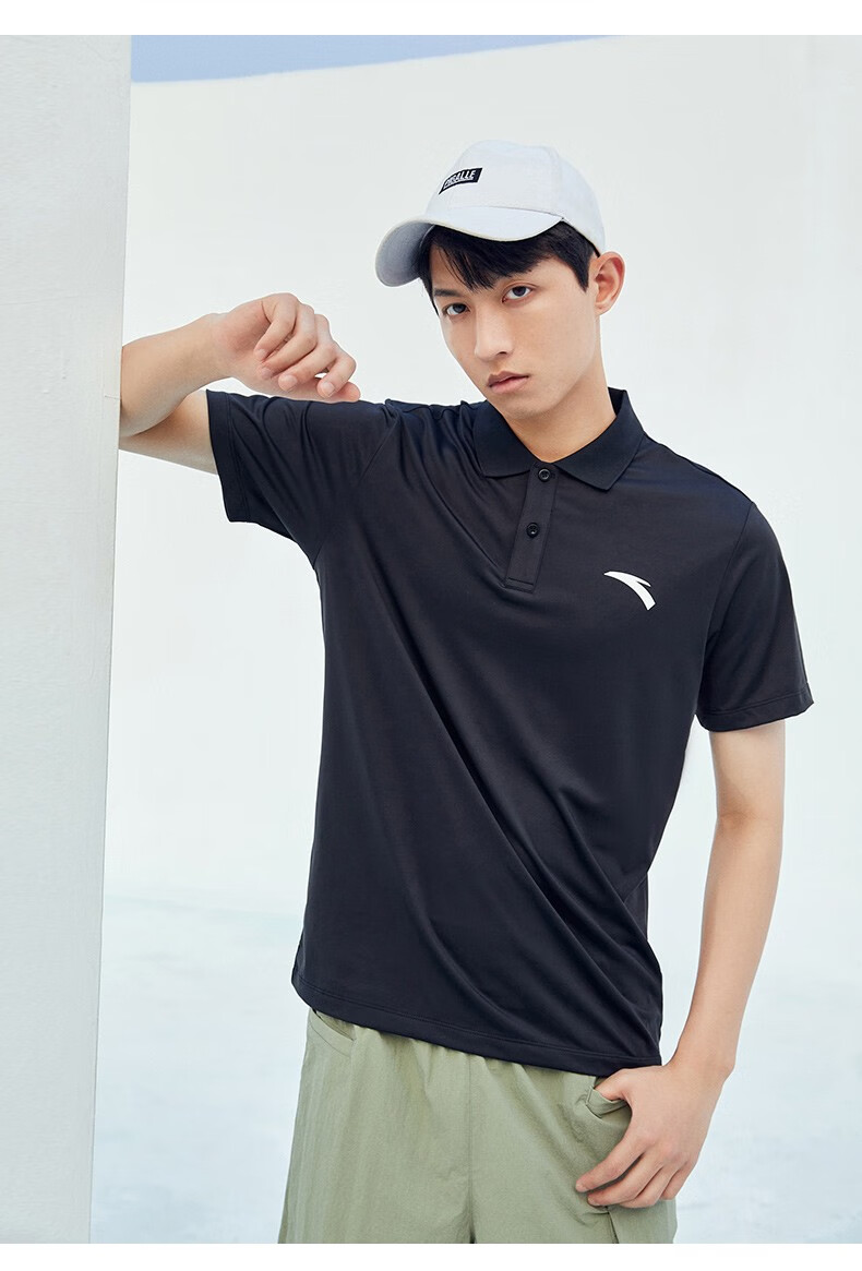 安踏运动男t恤2022夏季新款透气时尚情侣t休闲男士宽松短袖官方旗舰蜜