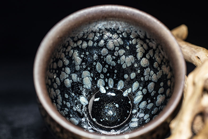 非遗传承人 飞惺建盏【油滴闻香杯】口径6.5cm z47-425