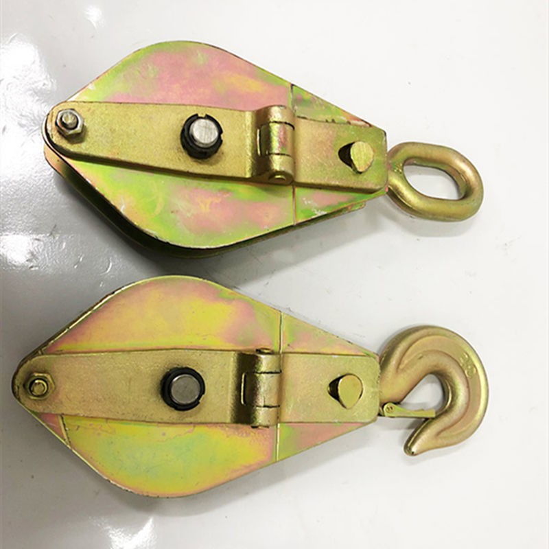 起重滑车电力吊钩吊环单轮起重滑轮5吨钢丝绳滑轮两吨拉重物挂钩 钩式