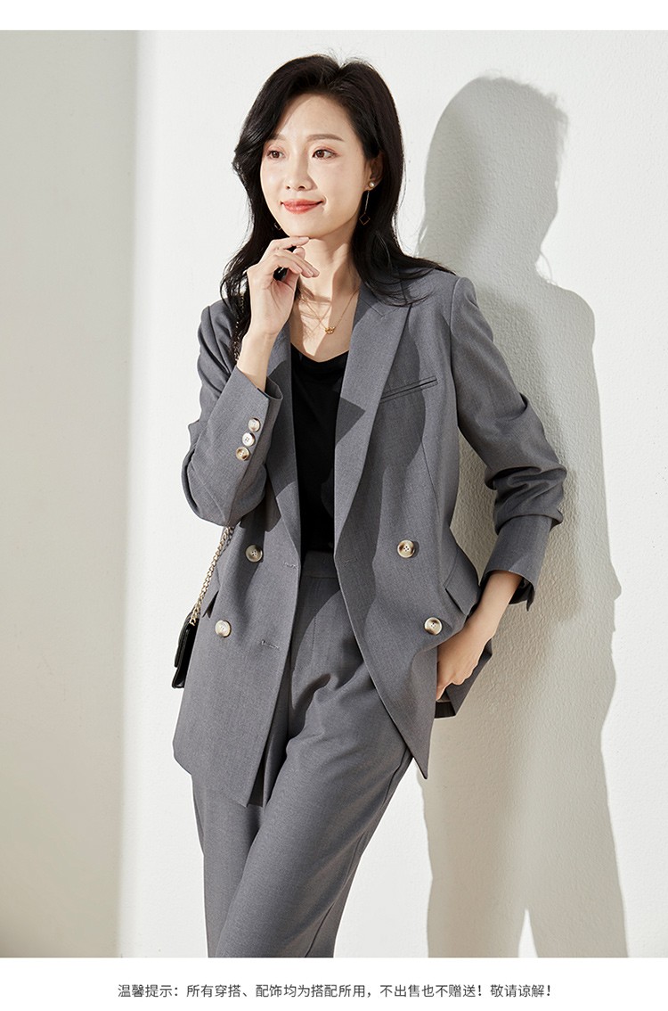 娅丽达韩版休闲西装外套女2022春季新款直筒显瘦上衣米色早春西服灰色