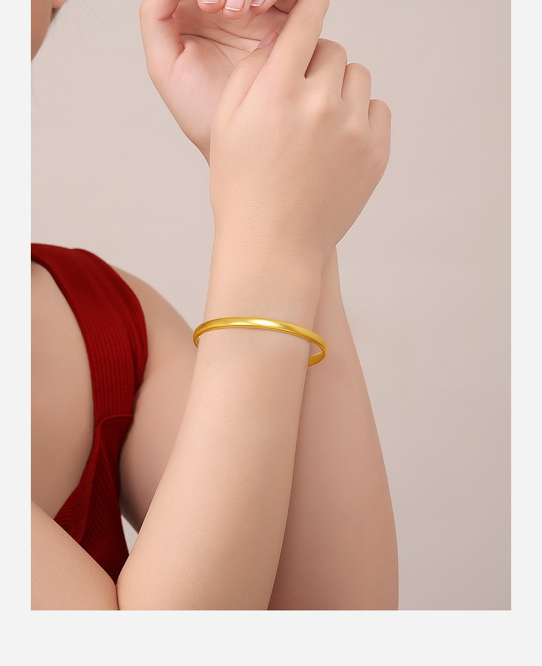 周六福黄金手镯女款足金简约素金镯子手饰计价60mm112g含工费650元