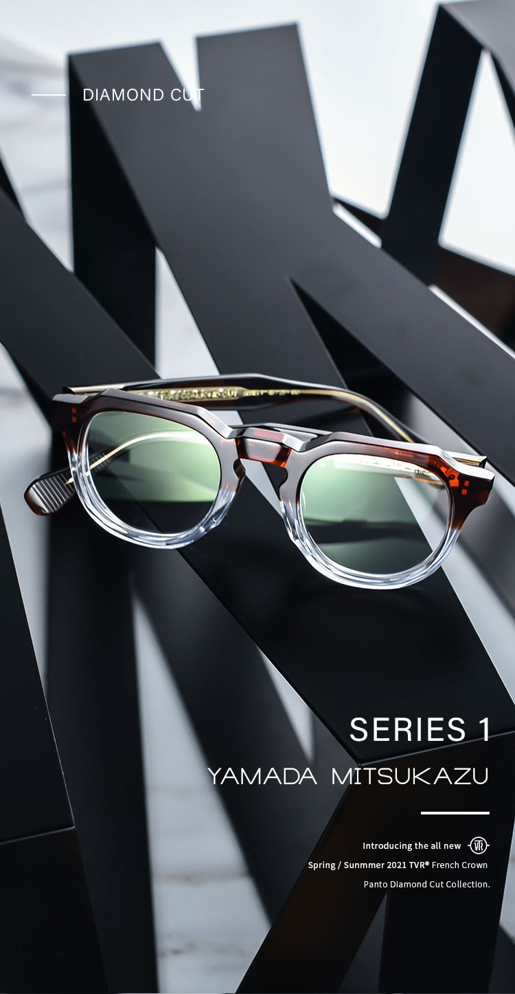 tvr眼镜架男日本手工镜架钻石切割工艺男士眼镜框yamadamitsukazu山田