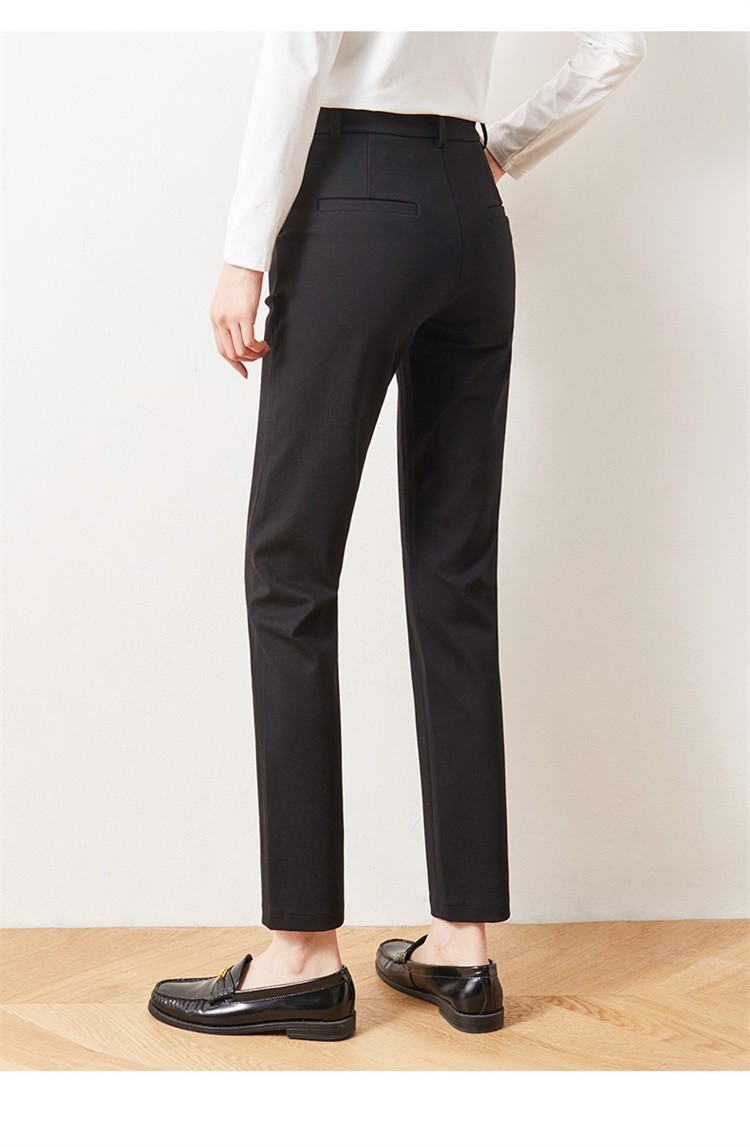 娅丽达女裤高腰显瘦直筒裤女大码裤子2021春季新款黑色九分休闲裤