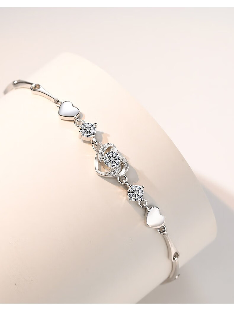 法卡曼轻奢品牌永恒之心手链女纯银款高级感小众精致手饰在逃公主送