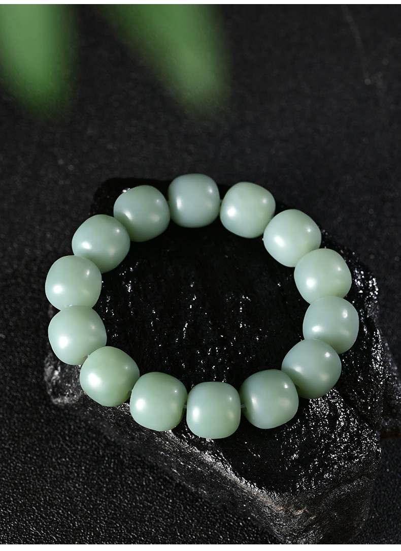 景禾和田玉手串男女款天然新疆玉石且末蓝手链单圈文玩佛珠