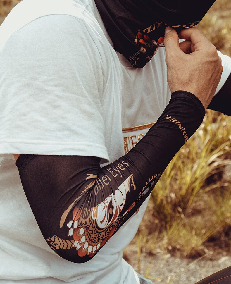 冰袖防晒袖套冰丝手袖男夏季手套薄款女防紫外线臂套护臂护袖男士户外