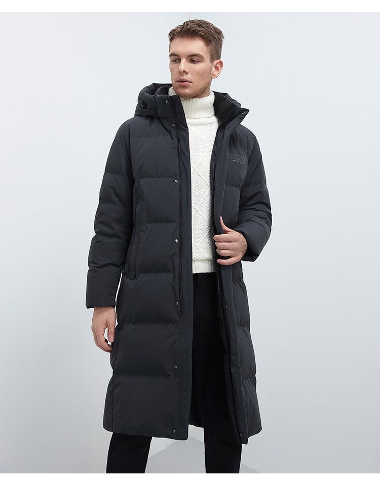 雪伦长款加厚羽绒服男2021年新款秋冬外套可脱卸帽商场同款内衬蓄热