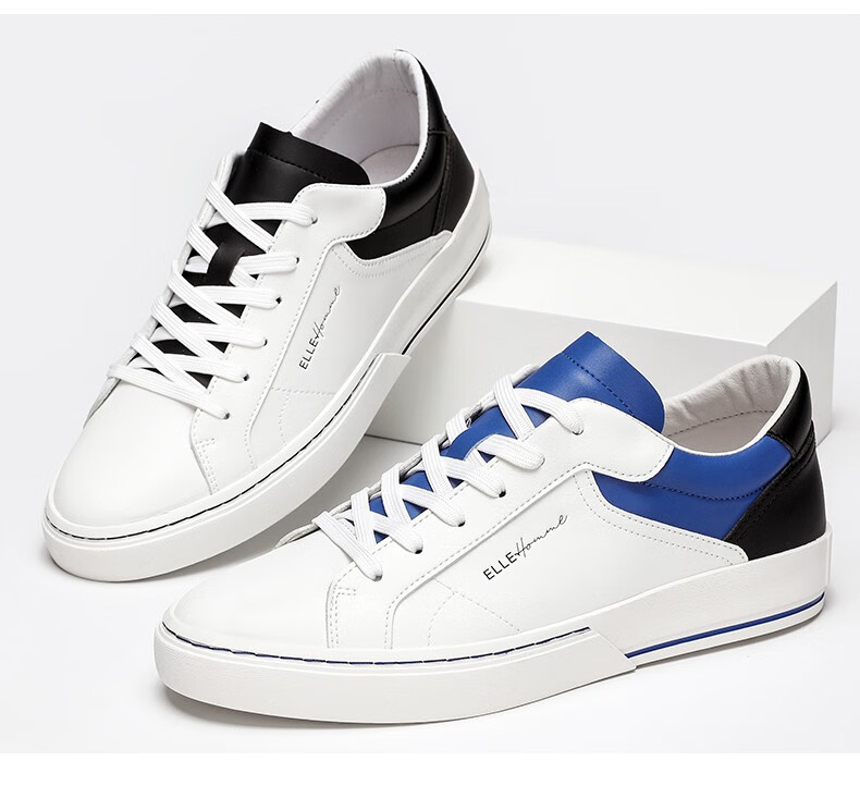 ellehomme新款鞋子男潮流时尚休闲鞋简约百搭男鞋运动板鞋蓝色39