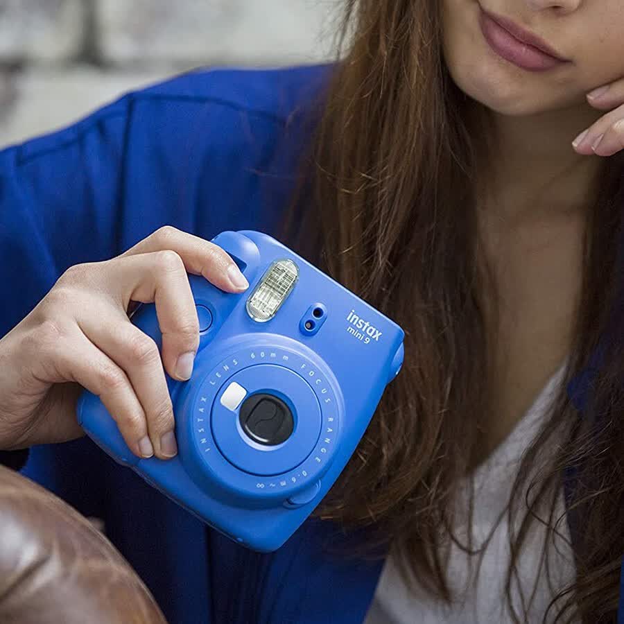 富士fujifilminstaxmini9拍立得送女友生日节日礼物即时相机蓝色