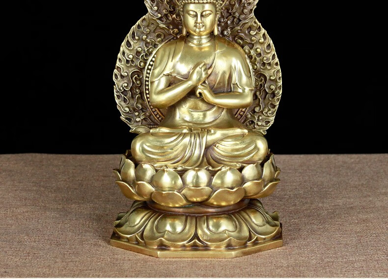 古叶家居纯铜大日如来佛摆件家居本命佛属羊本命佛工艺品摆件铜大日