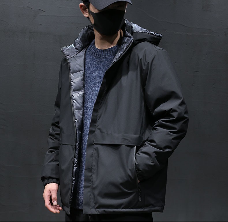 卡姿希品牌冬季羽绒服男宽松上衣加肥加大码夹克男士加绒加厚双面运动