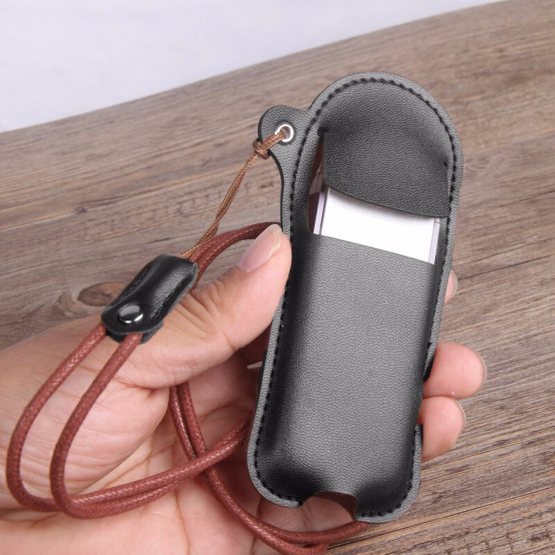 烟皮套防尘套磁吸款全包防摔烟套保护套挂脖挂绳 半包粉色 zippo vazo