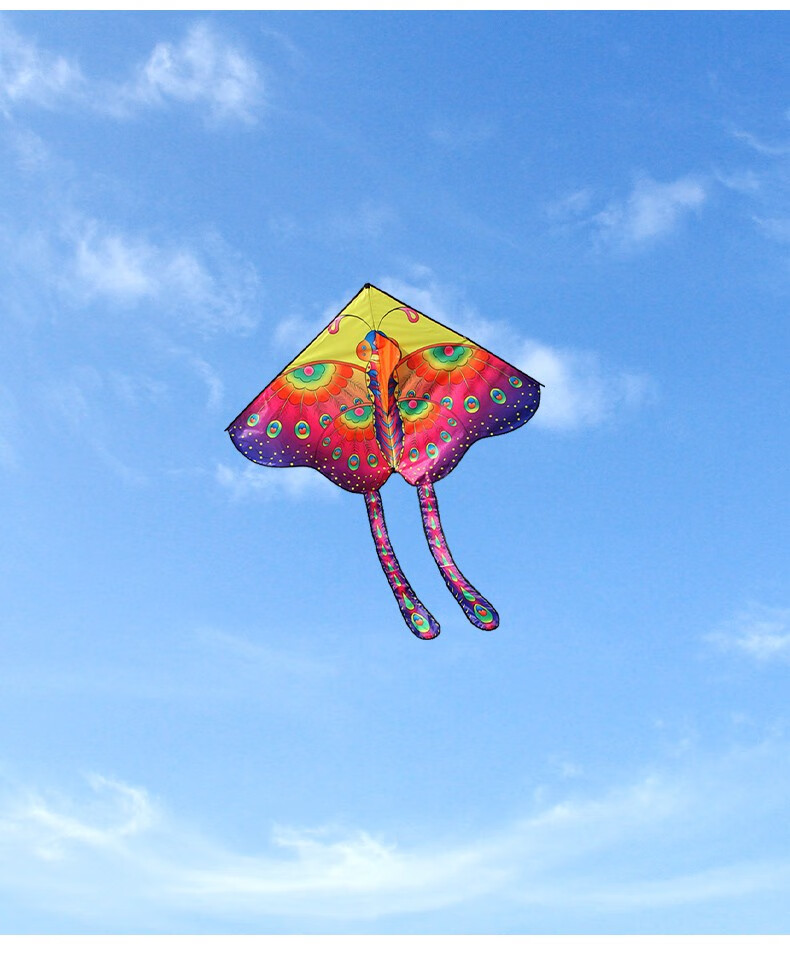潍坊百特风筝蝴蝶风筝线轮儿童女孩成人风筝长尾梦幻七彩蝴蝶易飞印多