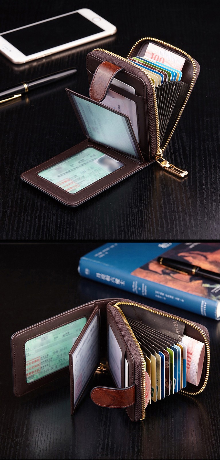 驾驶证皮套多功能卡包证件夹卡套驾照包真皮卡片包免费激光刻字深啡