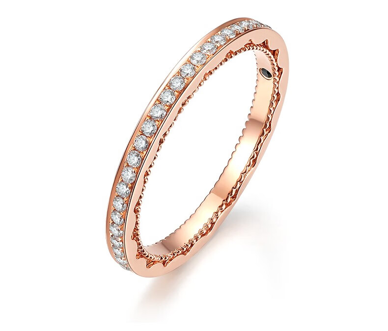 [情人节礼物]周六福 18k金钻石戒指女星河群镶求婚钻戒 14号