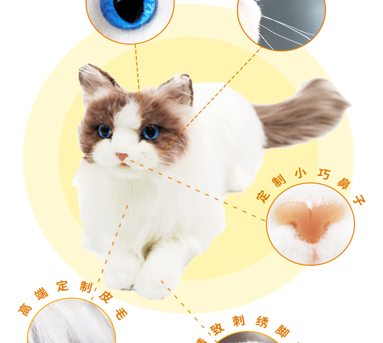 【顺丰送货】仿真猫咪布偶猫小猫毛绒玩具公仔娃娃玩偶仿真宠物猫逼真