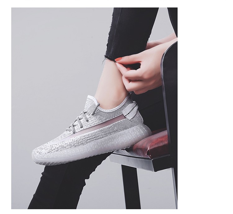 clawmoney2021真满天星350v2发光鞋走秀椰子鞋运动潮鞋满星白43