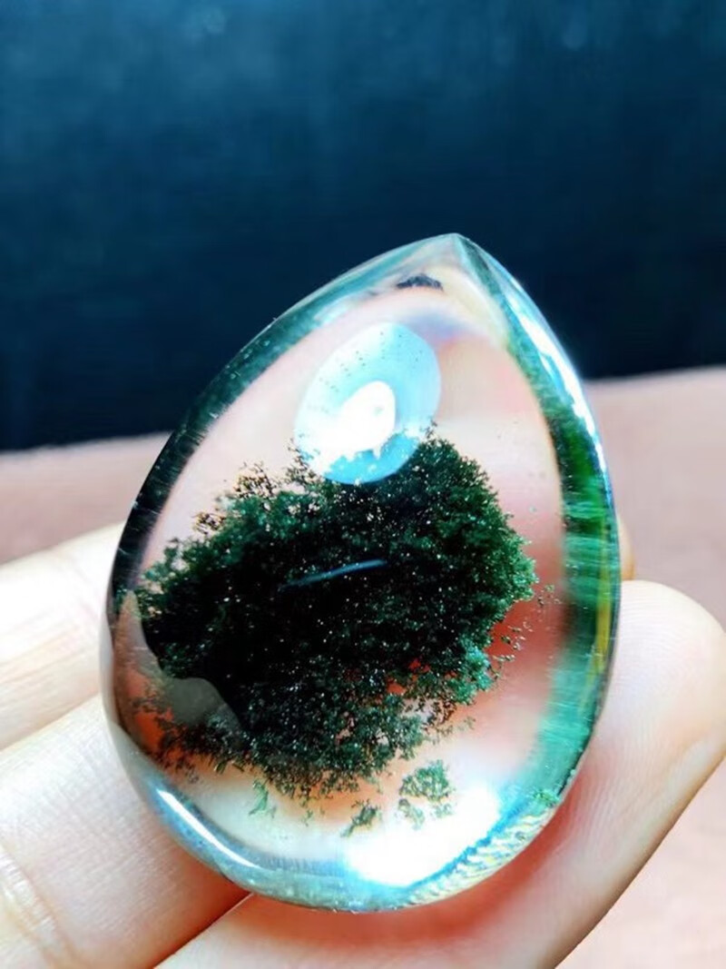 诺源珠宝天然巴西绿幽灵金字塔聚宝盆无事牌吊坠牌型正大气男女款送