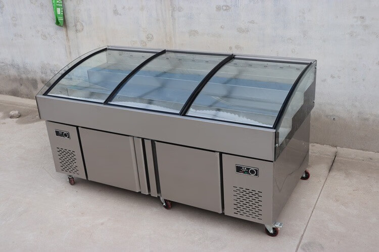 阶梯冰台烧烤点菜海鲜展示柜冷藏商用凉菜柜水果捞保鲜柜串串冰柜可第