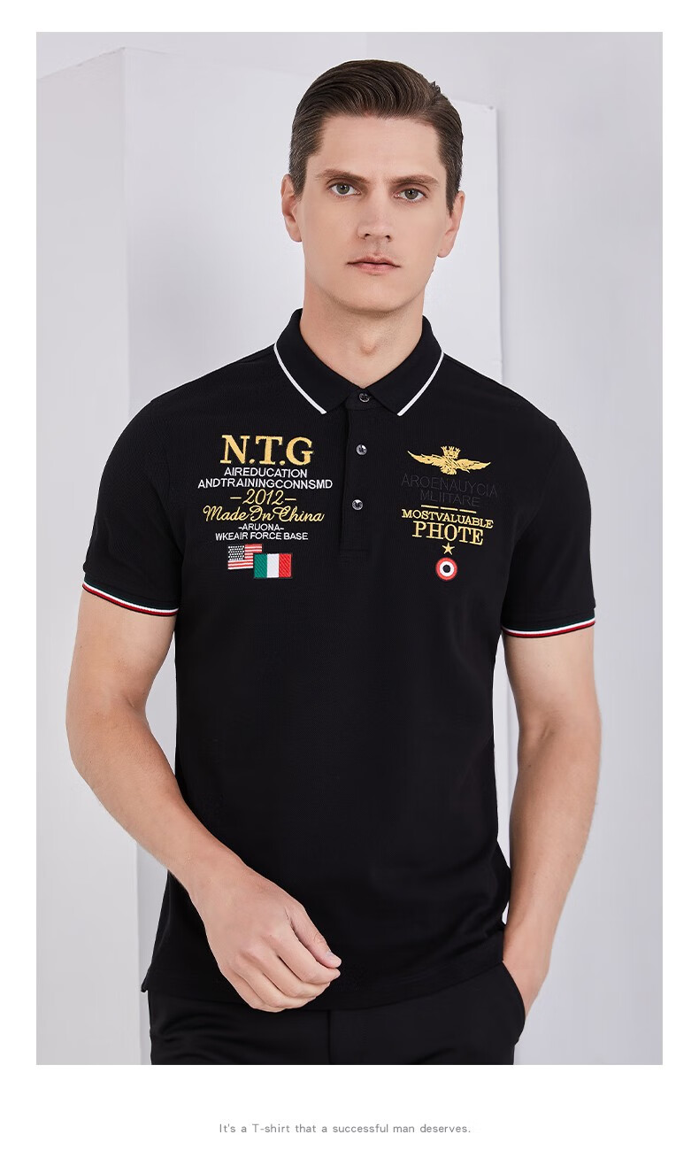 masterpolo保罗官方t恤品牌男装夏季新品短袖polo衫男宽松翻领多元素