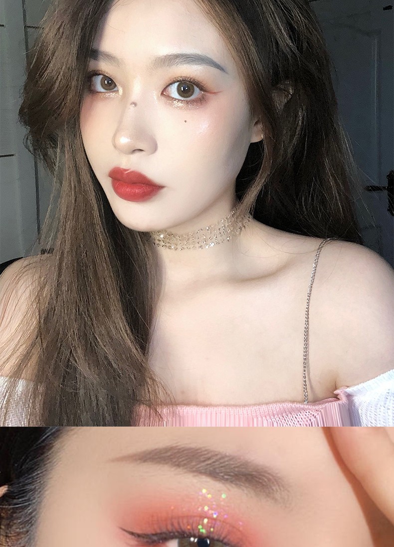 hangee白金浅驼美瞳年抛女2片装 小直径14.