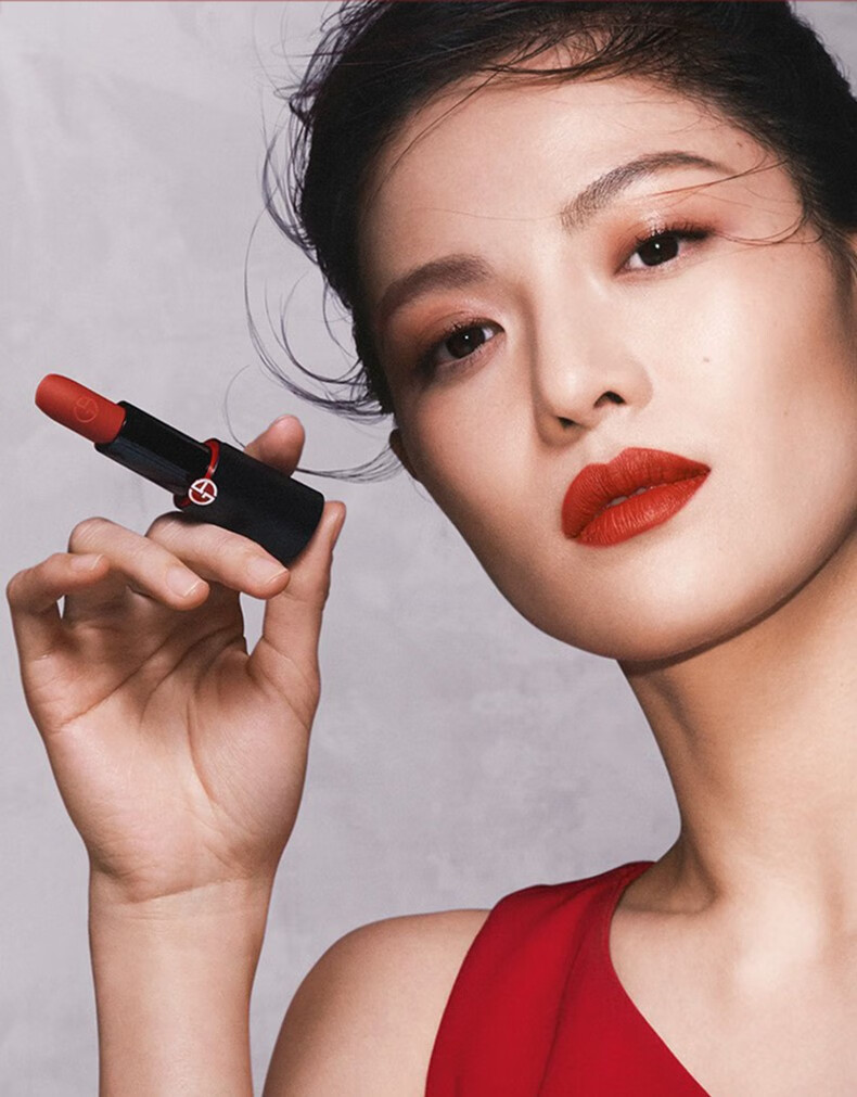 armani阿玛尼挚爱红黑管哑光唇膏雾面 400 经典红【图片 价格 品牌