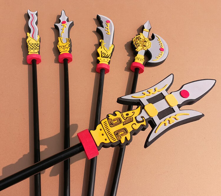 武术道具儿童玩具大刀三国男孩关公刀吕布的 赵云枪塑料头(75金属杆子