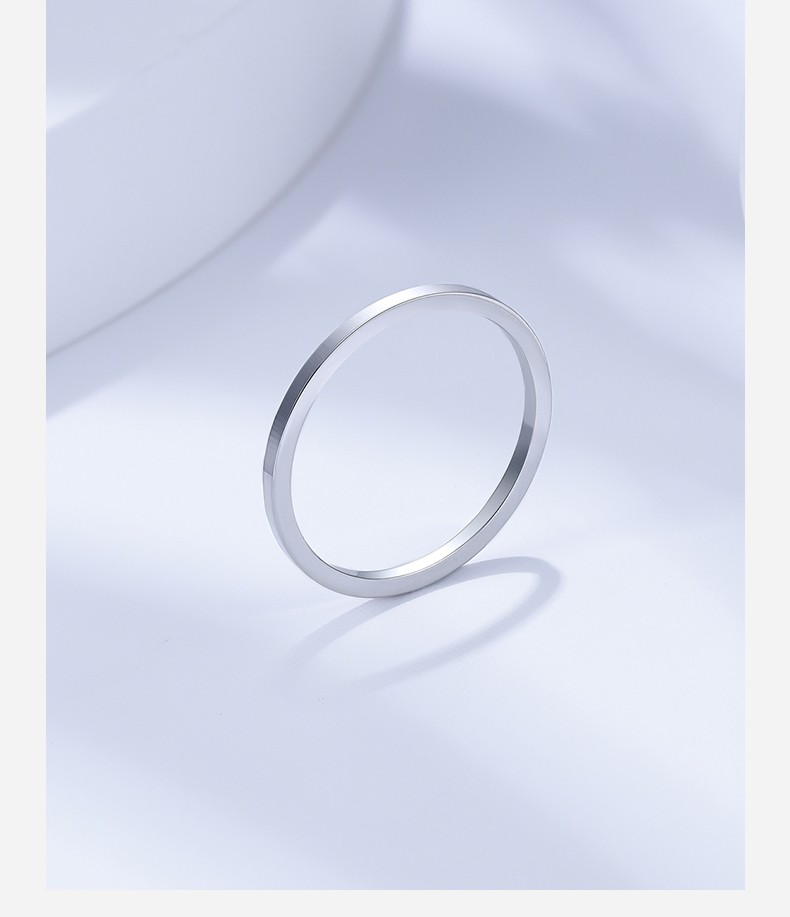 圣诞节礼物周六福铂金戒指女素圈女戒pt950亮面简约12号14g