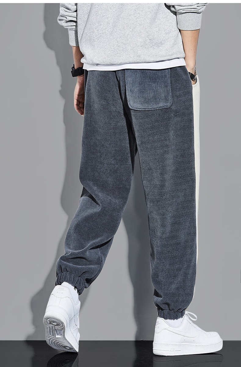 leecooper灯芯绒休闲裤男雪尼尔百搭宽松哈伦休闲裤子男春秋潮牌运动