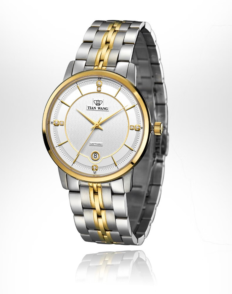 商场同款天王表tianwang手表博雅系列休闲商务情侣手表钟表女款白表盘